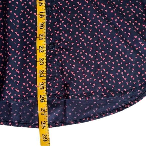 beachlunchlounge Women's Navy and Pink Heart Print Blouse Size S/P - Picture 6 of 6